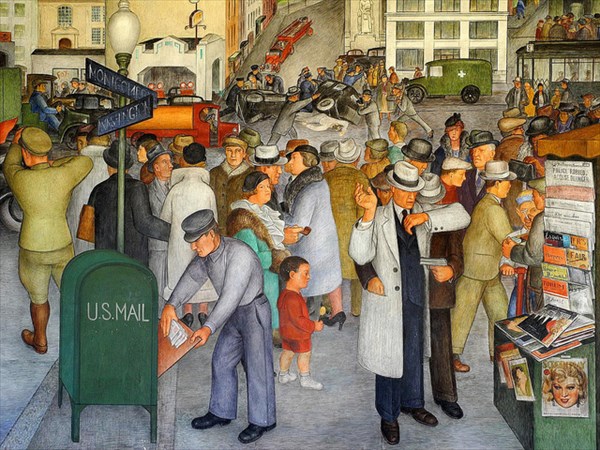Coit Tower Murals - City Life by Victor Arnautoff 01